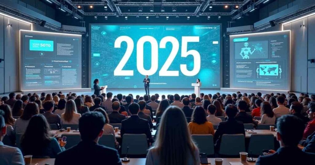 people attending AI conference