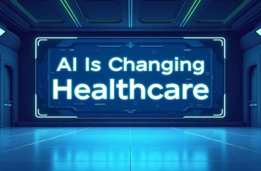 Flux_Dev_A_futuristic_illustration_of_a_medical_facility_with_ ai is changing healthcare