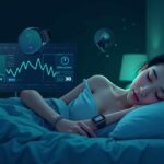 a girl sleeping with AI tools for health and good sleep