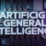 AGI written on a tech background