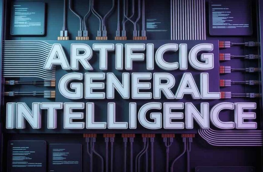 AGI written on a tech background